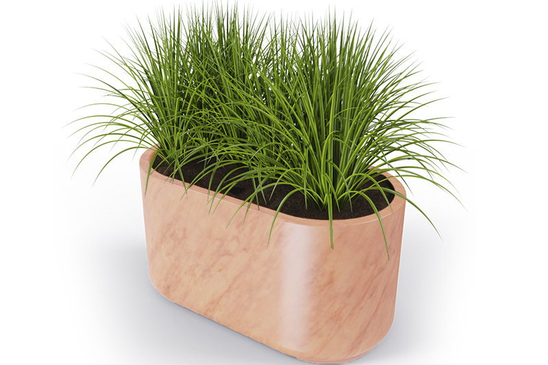 Donica duża ozdobna owalna Leto 42cm o pełnej pojemności 125l terakota