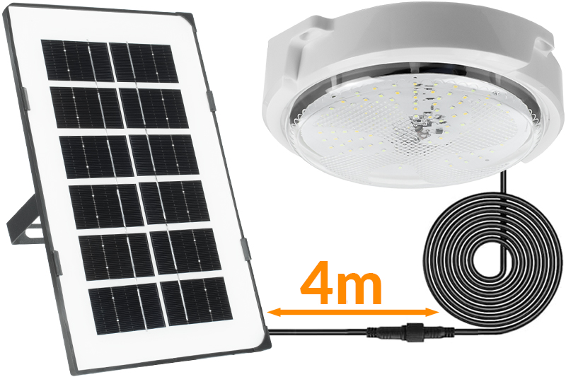 Lampa solarna plafon LED wodoodporna IP65 zewnętrzna Decorya DCS01 sufitowa naścienna