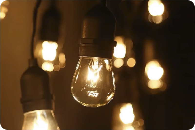 Girlanda solarna wodoodporna IP65 zewnętrzna z żarówkami E27 barwa ciepła