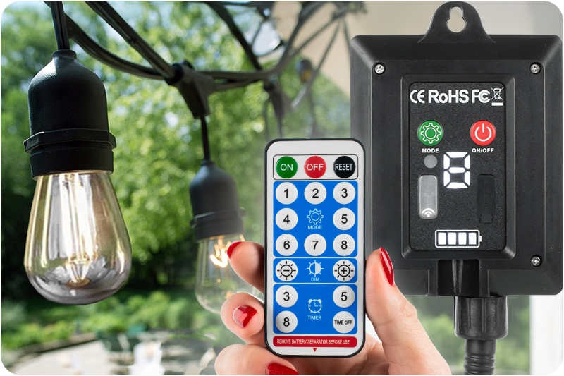 Girlanda solarna wodoodporna IP65 zewnętrzna z żarówkami E27 barwa ciepła