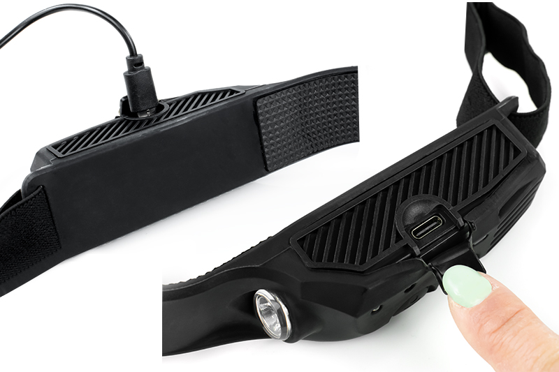 Latarka na głowę czołówka LED Decorya TripleFlex USBC wodoodporna z czujnikiem