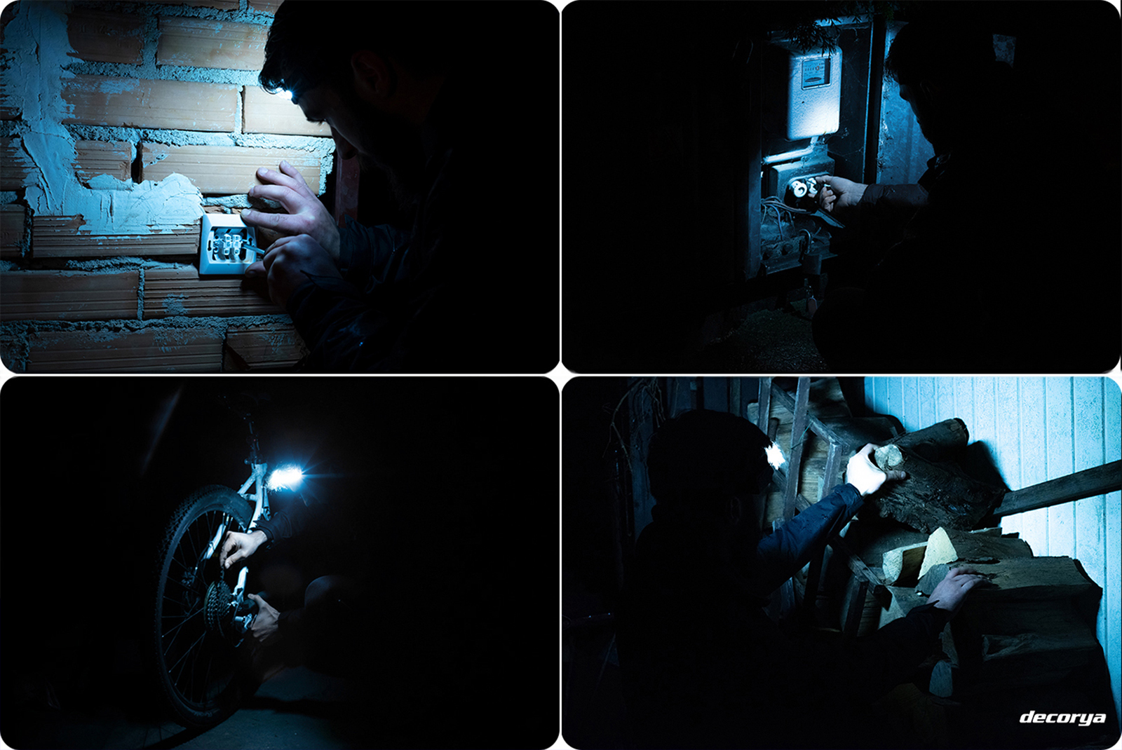 Latarka na głowę czołówka LED Decorya TripleFlex USBC wodoodporna z czujnikiem