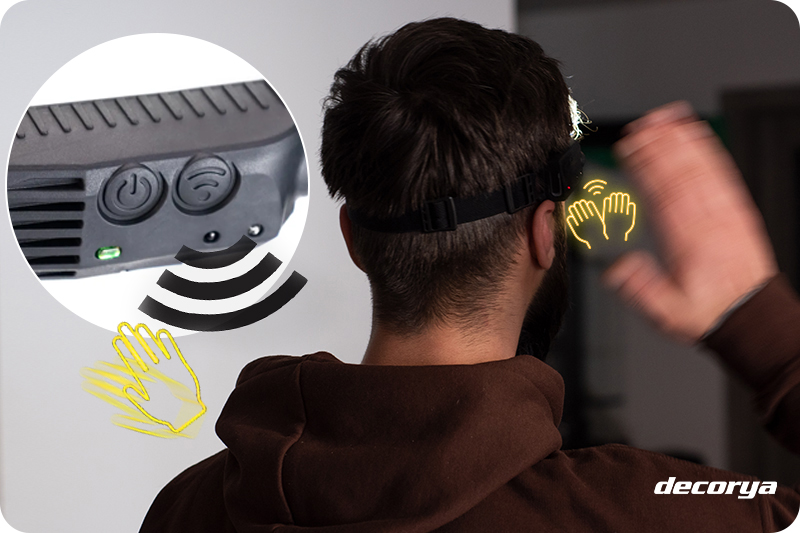 Latarka na głowę czołówka LED Decorya TripleFlex USBC wodoodporna z czujnikiem